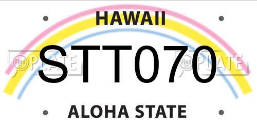 STT070 Hawaii License Plate