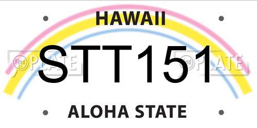 STT151 Hawaii License Plate