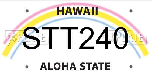 STT240 Hawaii License Plate