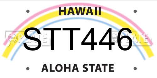 STT446 Hawaii License Plate