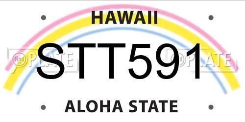 STT591 Hawaii License Plate