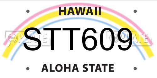 STT609 Hawaii License Plate