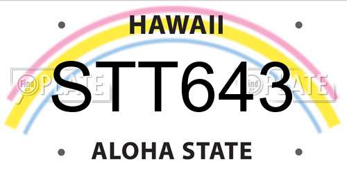 STT643 Hawaii License Plate