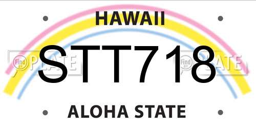 STT718 Hawaii License Plate