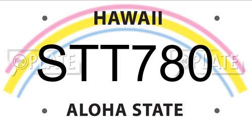 STT780 Hawaii License Plate