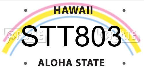 STT803 Hawaii License Plate