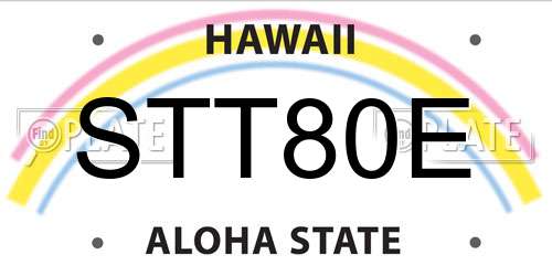 STT80E Hawaii License Plate