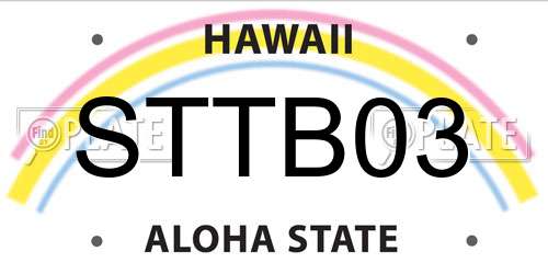 STTB03 Hawaii License Plate