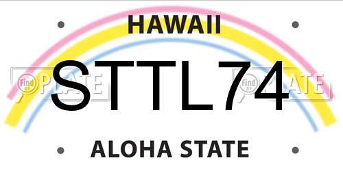 STTL74 Hawaii License Plate