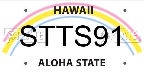 STTS91 Hawaii License Plate