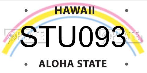 STU093 Hawaii License Plate