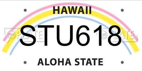 STU618 Hawaii License Plate