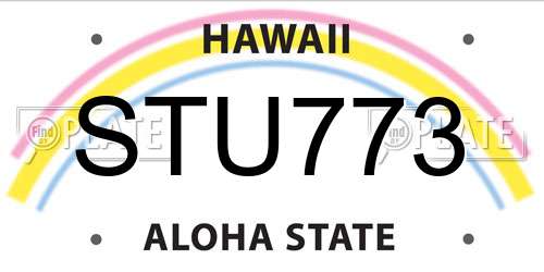 STU773 Hawaii License Plate