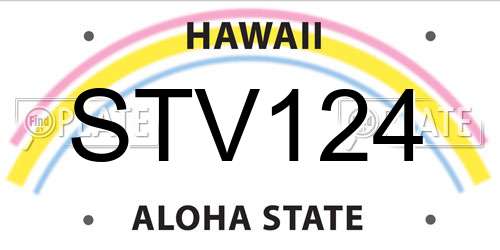 STV124 Hawaii License Plate