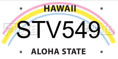 STV549 Hawaii License Plate
