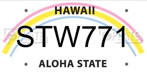 STW771 Hawaii License Plate