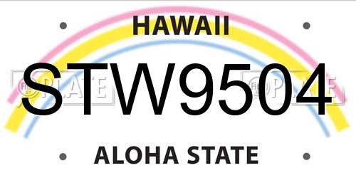 STW9504 Hawaii License Plate