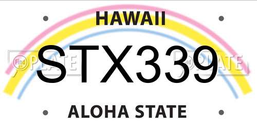 STX339 Hawaii License Plate