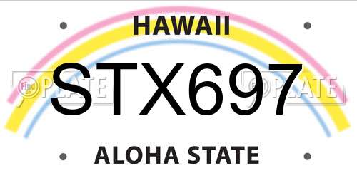 STX697 Hawaii License Plate