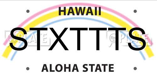 STXTTTS Hawaii License Plate