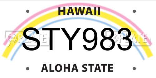 STY983 Hawaii License Plate