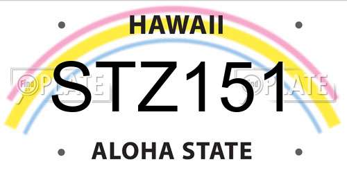 STZ151 Hawaii License Plate