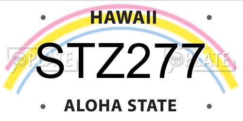STZ277 Hawaii License Plate