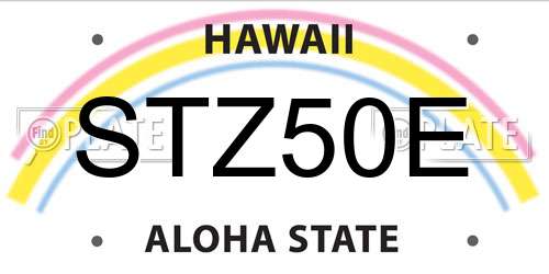STZ50E Hawaii License Plate