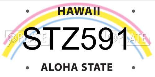 STZ591 Hawaii License Plate