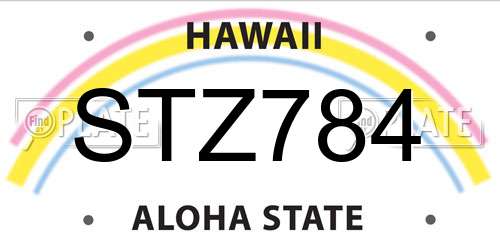 STZ784 Hawaii License Plate