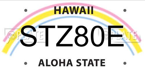 STZ80E Hawaii License Plate