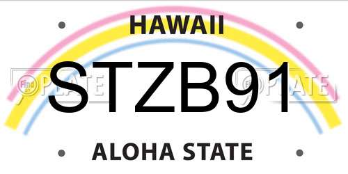 STZB91 Hawaii License Plate