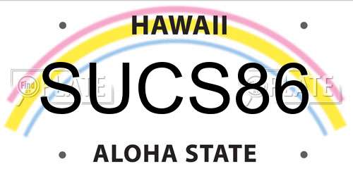 SUCS86 Hawaii License Plate