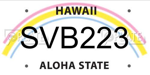 SVB223 Hawaii License Plate