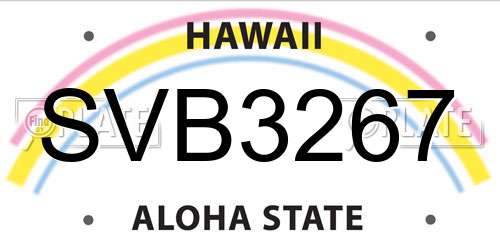 SVB3267 Hawaii License Plate