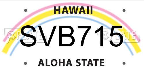 SVB715 Hawaii License Plate