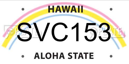 SVC153 Hawaii License Plate