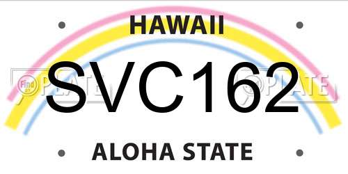 SVC162 Hawaii License Plate