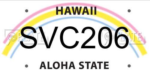 SVC206 Hawaii License Plate