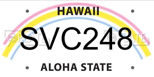SVC248 Hawaii License Plate