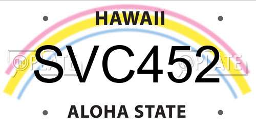 SVC452 Hawaii License Plate