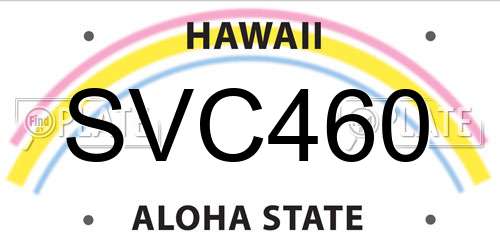 SVC460 Hawaii License Plate