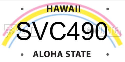 SVC490 Hawaii License Plate