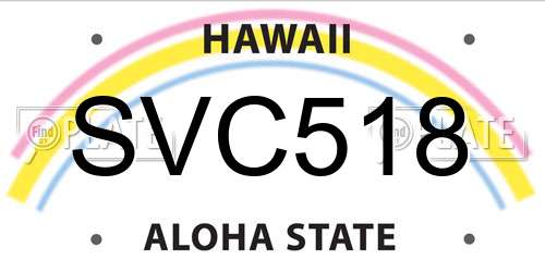 SVC518 Hawaii License Plate