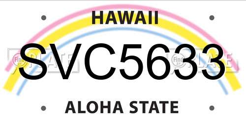 SVC5633 Hawaii License Plate