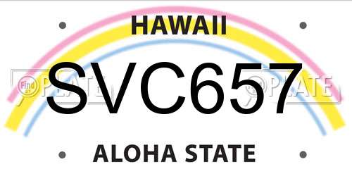 SVC657 Hawaii License Plate