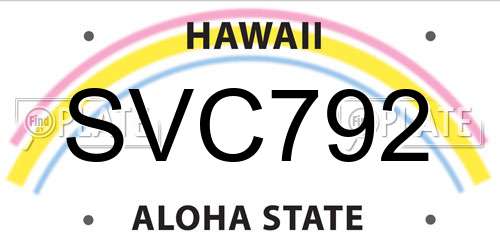 SVC792 Hawaii License Plate