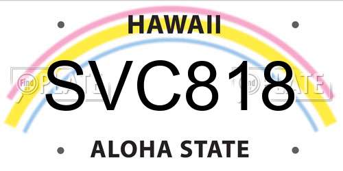 SVC818 Hawaii License Plate