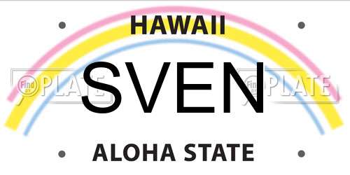 SVEN Hawaii License Plate