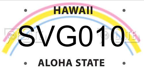 SVG010 Hawaii License Plate